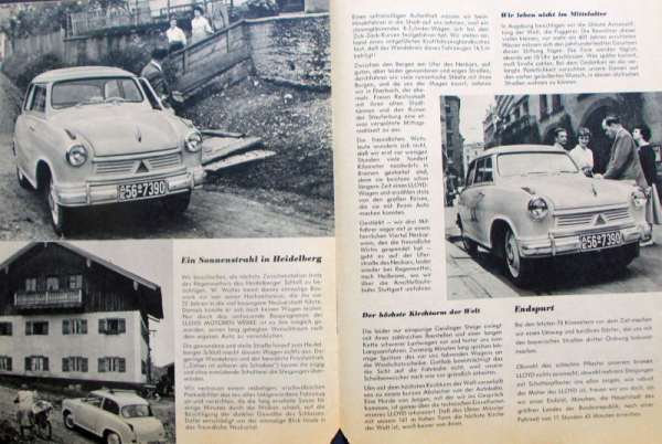 Lloyd Modelprogram 1956 "Bremen-Muenchen" Carbrochure (10167)